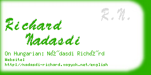 richard nadasdi business card